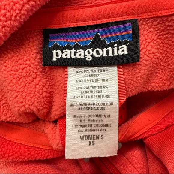 Patagonia Worn Wear Piton Hybrid Hoody Coral XS Fleece Jacket Outdoor Gorpcore - Picture 14 of 15